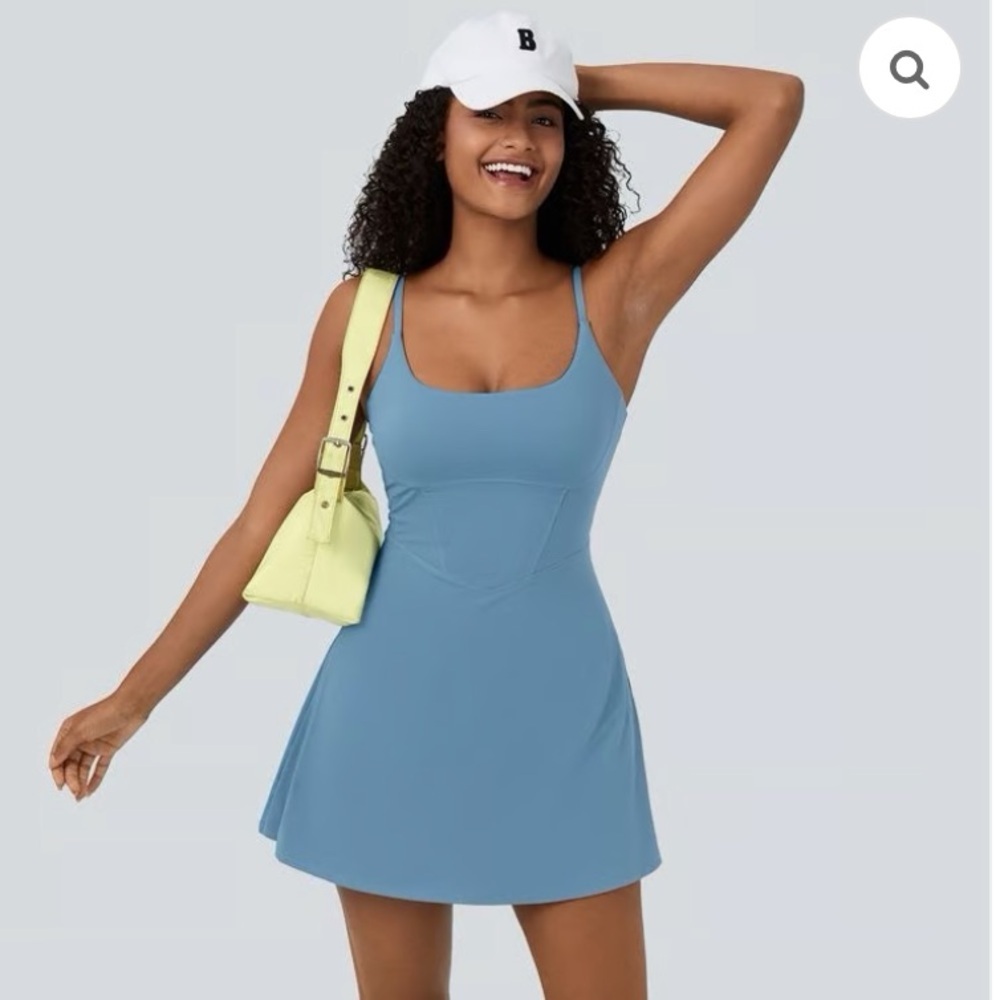 Halara SoftlyZero™ Plush Corset 2-in-1 Pocket Flare Mini Slip Casual Dress